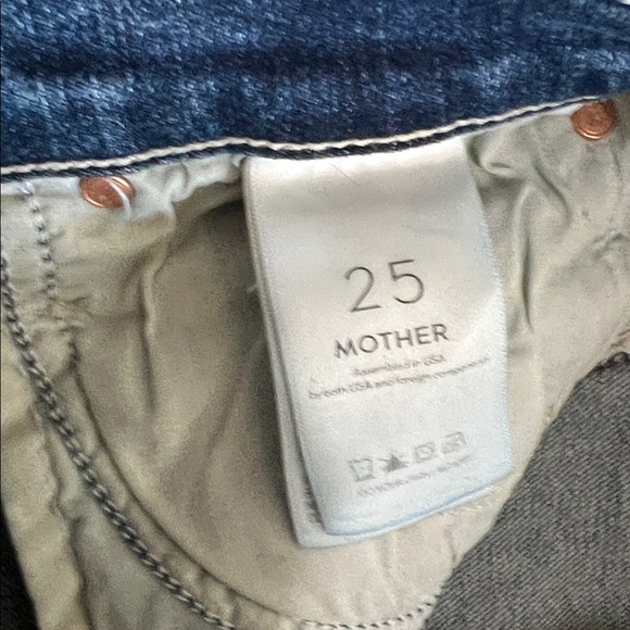 MOTHER The Insider Crop Step Fray Straight Leg Jeans Size 25 Mid Rise - Picture 11 of 11